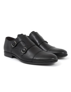 Zapato con hebilla de piel con dos  hebillas color negro 2