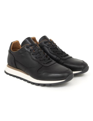 Black leather sport shoe