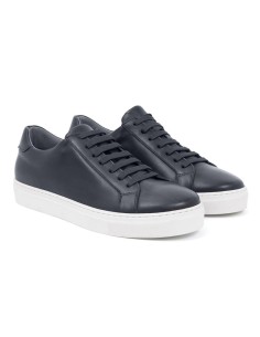 Sneakers de piel trenzado color azul 2