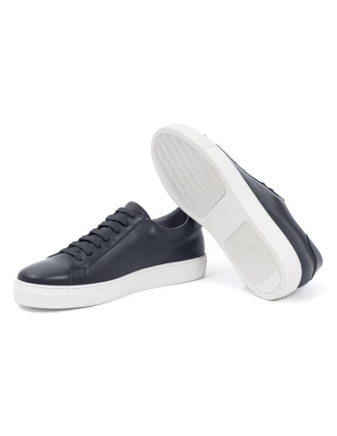 Blue leather sneakers