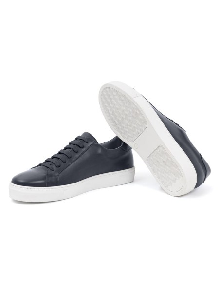 baskets de peau bleu MILBET-MARINO