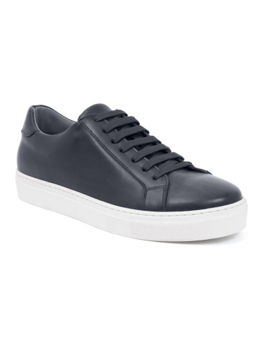 Blue leather sneakers