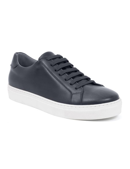 Blue leather sneakers