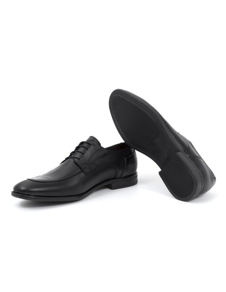 Black leather derby