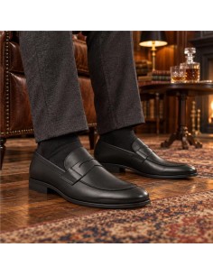 Mocassin de peau le noir MILUDEN-NEGRO
