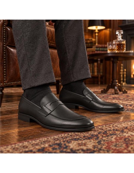 Mocassin de peau le noir MILUDEN-NEGRO