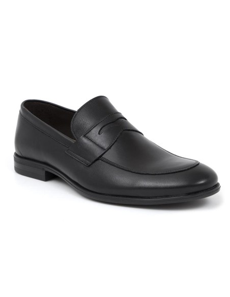 Mocasín de piel con antifaz color negro