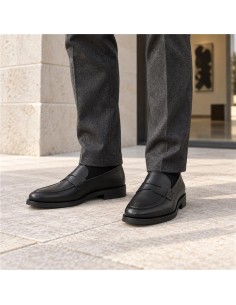 Mocassin de peau le noir MIMOC-BLACK