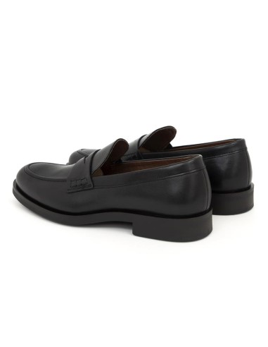 Black leather moccasin