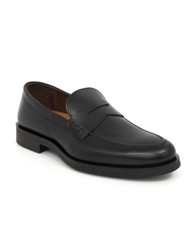 Black leather moccasin
