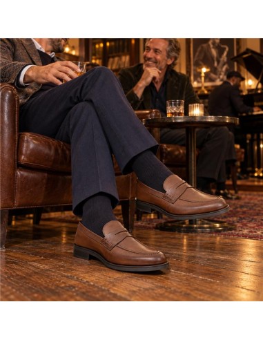 Mocassin de peau marron MIMOC-CUERO