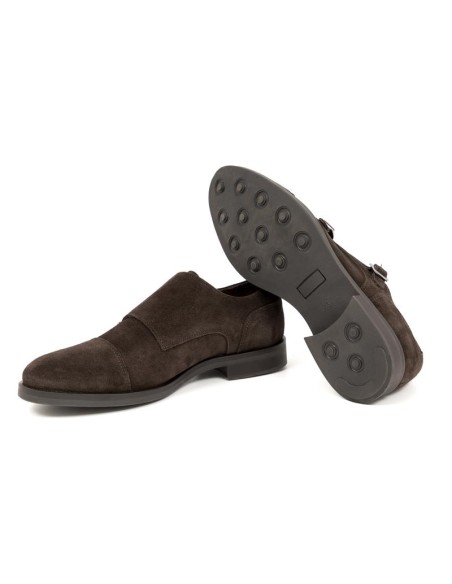 chaussure avec boucle suède marron MIMONK-BROWN