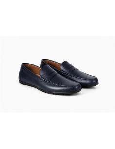 Mocassin de peau bleu NARITA-NAVY 2