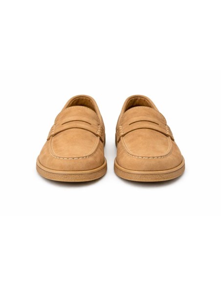 Mocasín de ante con antifaz color beige