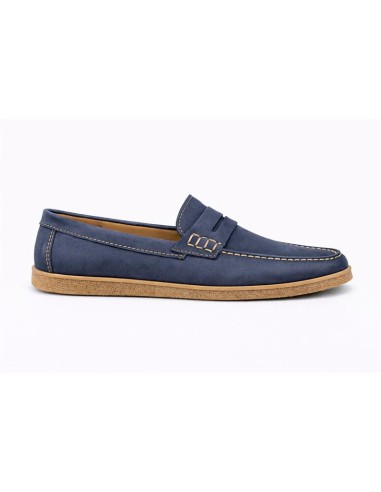 Blue suede moccasin
