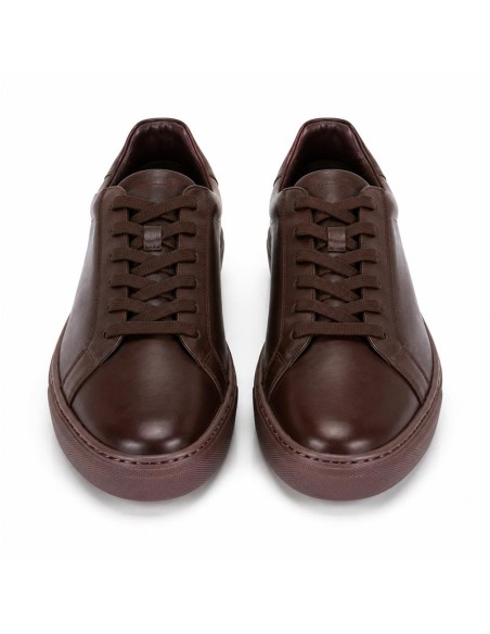 Brown leather sport shoe
