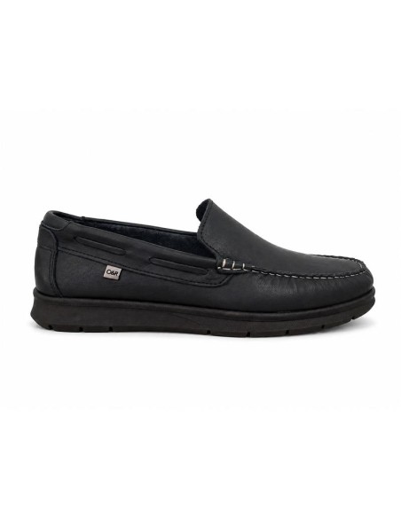 Blue leather boat shoe