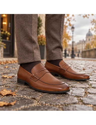 Mocassin de peau marron NIRELA-CUERO