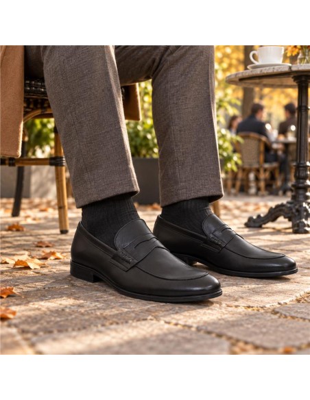 Mocassin de peau le noir NIRELA-NEGRO