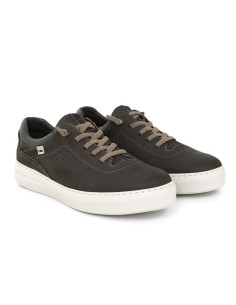 Sneakers de nobuck liso color verde 2