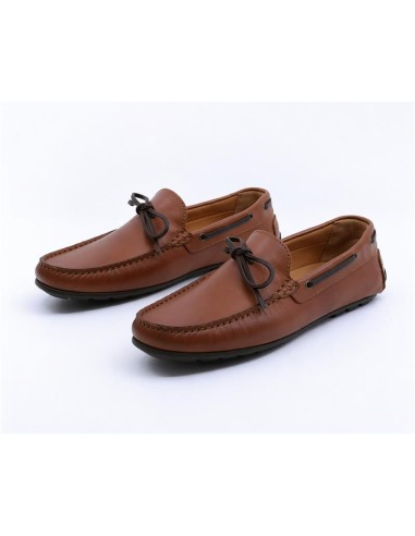 Brown leather moccasin