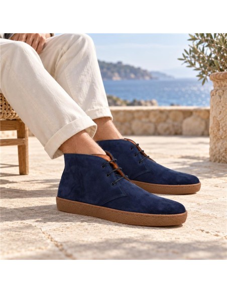 Bottine suède bleu NOYMEN-MARINO