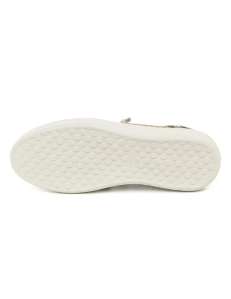 Sneakers de nobuck liso color beige
