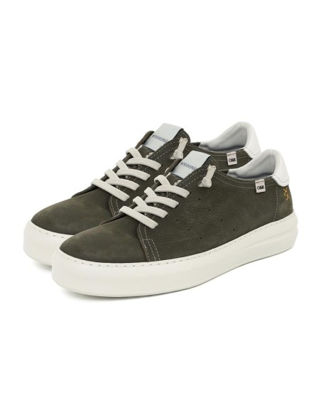 Green nubuck sneakers