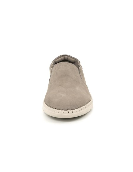 Mocasín slip-on con suela en contraste color beige