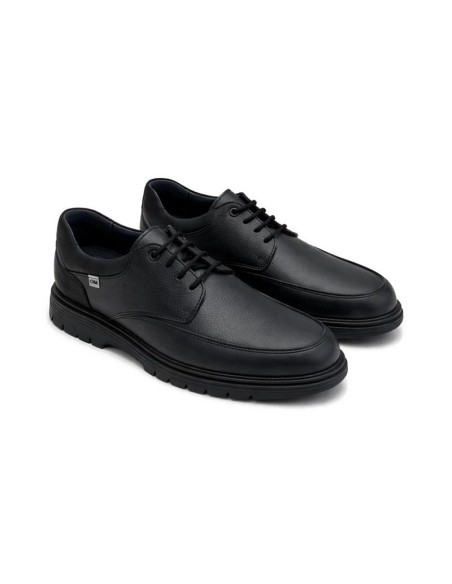 Black leather derby