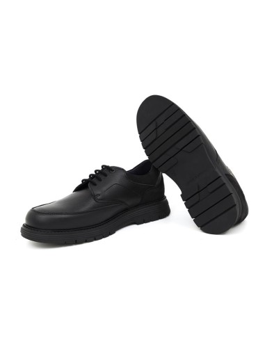 Black leather derby