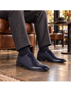 Oxford de piel con plantilla extraible color azul
