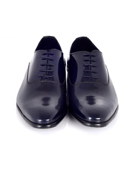 Blue leather Oxford