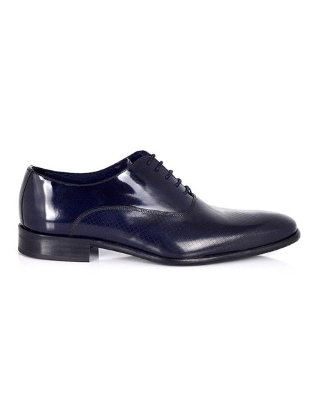 Blue leather Oxford