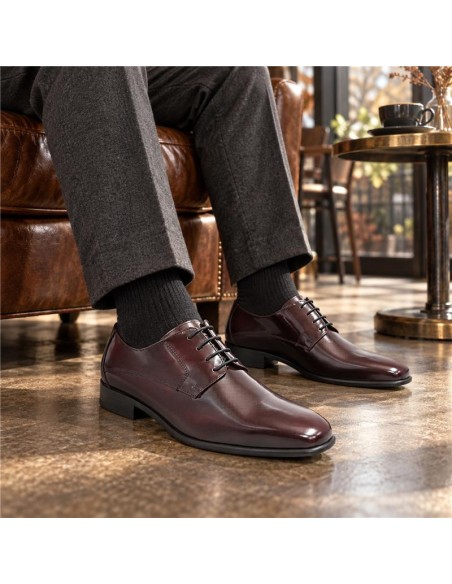 Burgundy leather derby