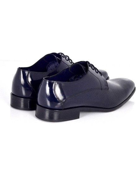 Blue leather derby