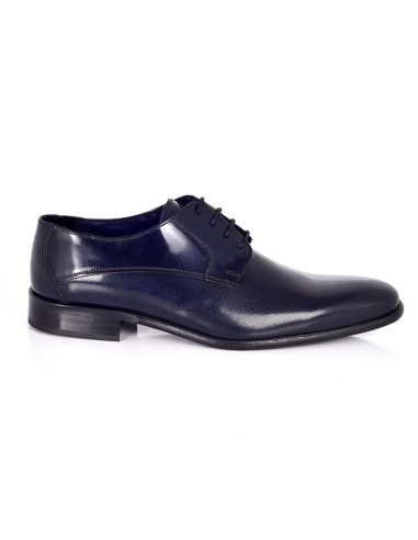 Blue leather derby