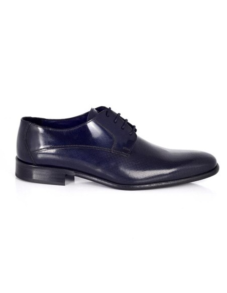 Blue leather derby