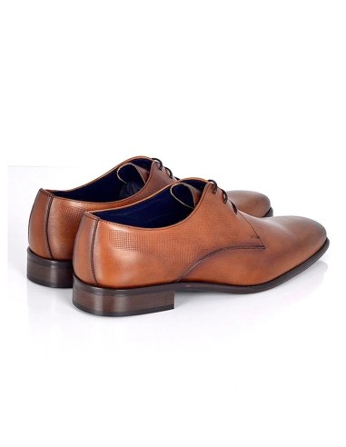 Derby de piel con plantilla extraible color cuero