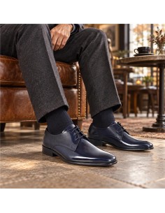 Derby de piel con plantilla extraible color cuero