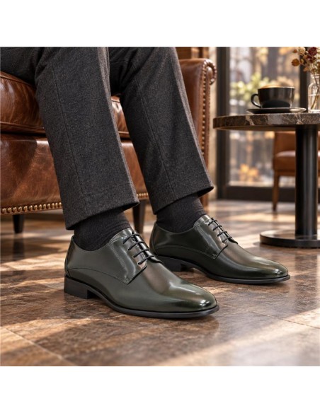 Green leather derby