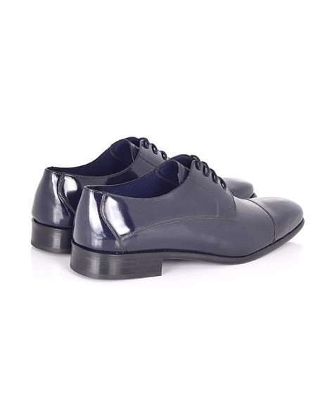 Derby de piel con plantilla extraible color azul