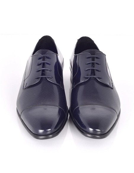 Derby de peau bleu PAKEL-NAVY