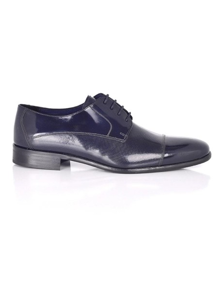 Derby de peau bleu PAKEL-NAVY