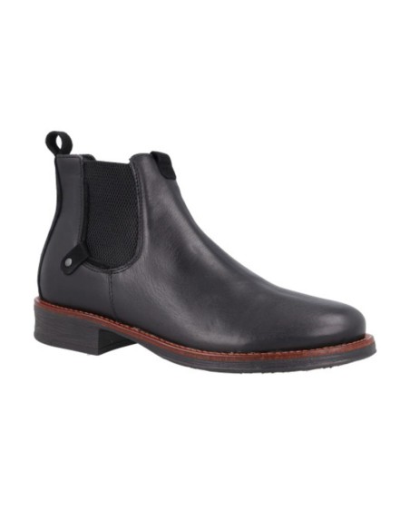 Botines Chelsea de piel con elástico lateral color negro