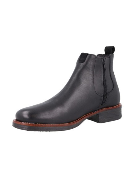 Botines Chelsea de piel con elástico lateral color negro