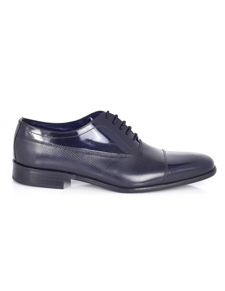 Blue leather Oxford