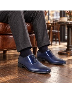 Oxford de piel con plantilla extraible color azul