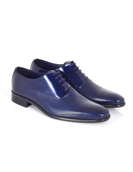 Oxford de piel con plantilla extraible color azul