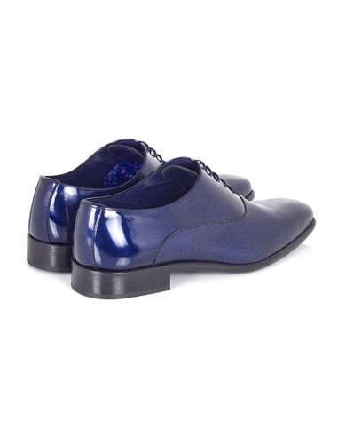 Blue leather Oxford
